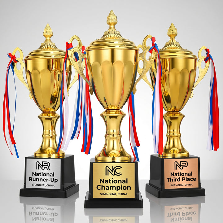 Translation missing: en.Personalized Metal Trophy with Logo &amp; Event Name Engraving
