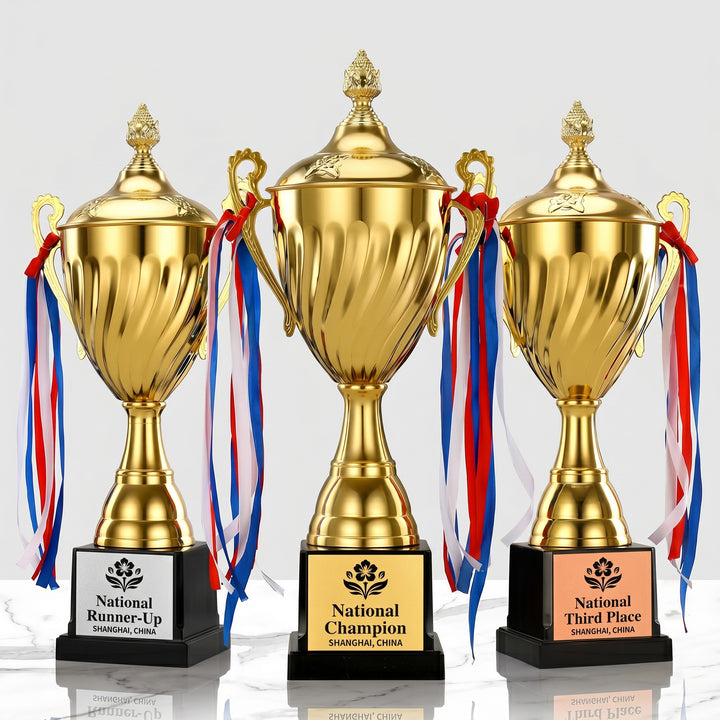 Translation missing: en.Personalized Metal Trophy with Logo &amp; Event Name Engraving