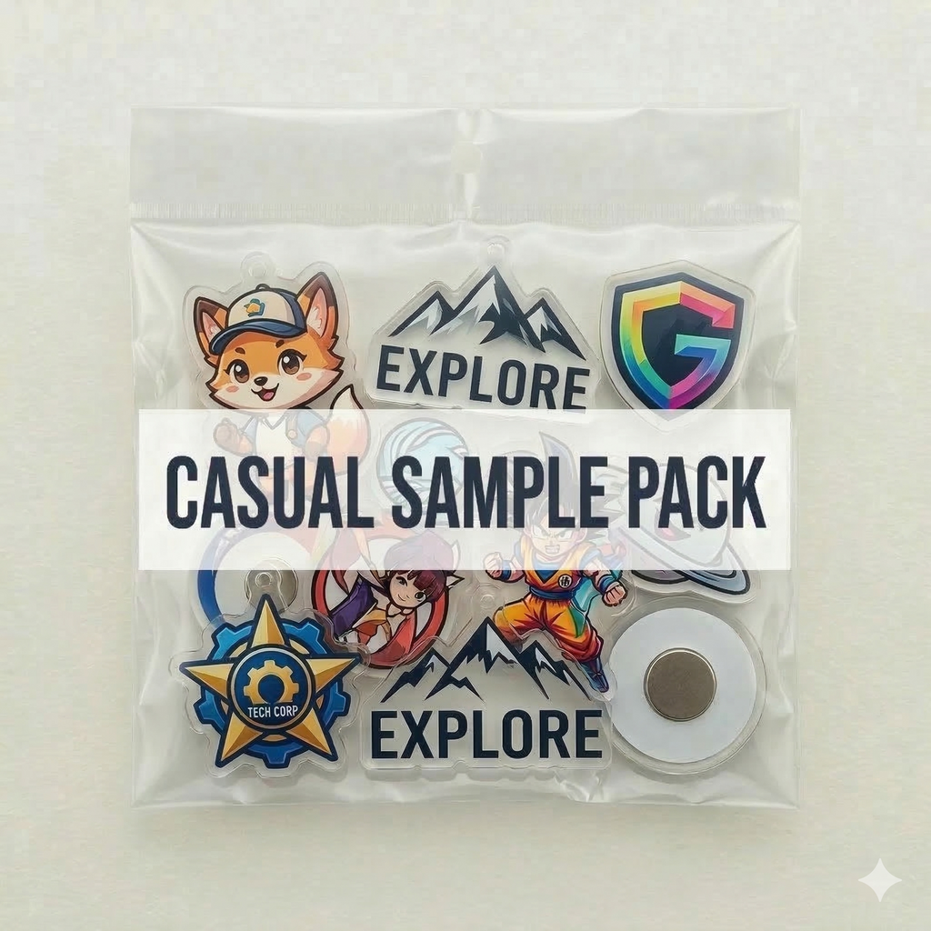 オリジナルデザインのアクリル製記念品 - コイン、キーホルダー、冷蔵庫用マグネット