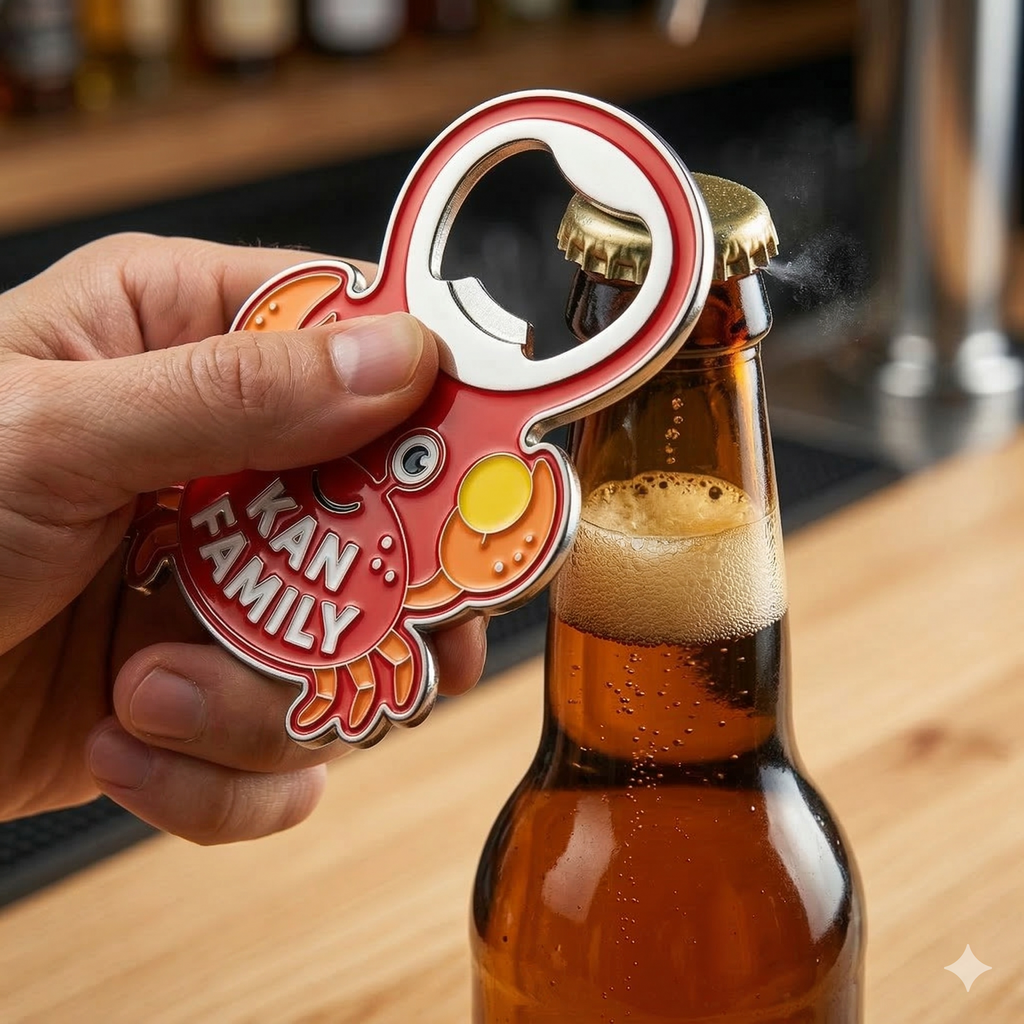 Custom Metal Bottle Opener Keychain - Personalized Logo & Text - Durable Zinc Alloy Openers for Business Branding, Wedding Favors, and Promotional Gifts.
