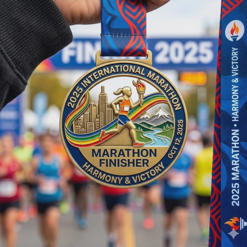 Custom Race Medals with Ribbons - Personalized Sports Awards & Finisher Medals for Events